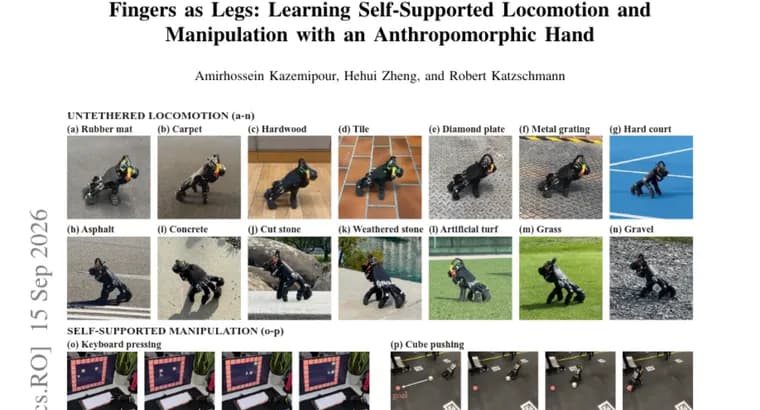 Robotic hand teaches itself to walk on its own fingers