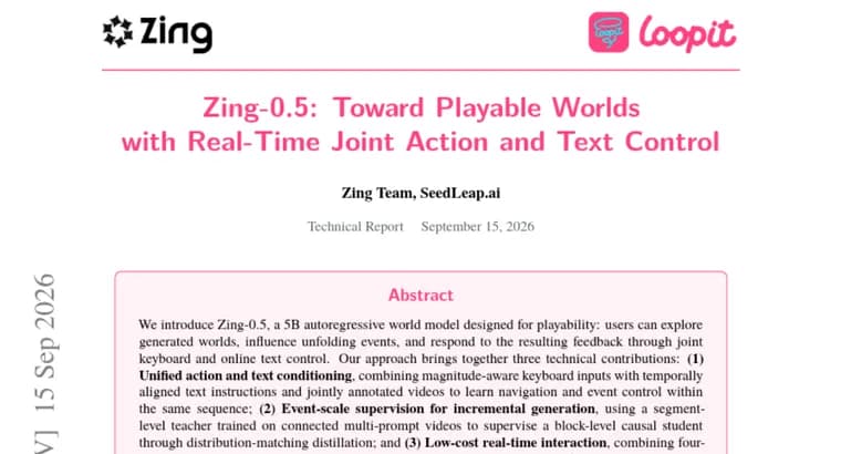 Zing-0.5 world model lets you steer generated worlds in real time