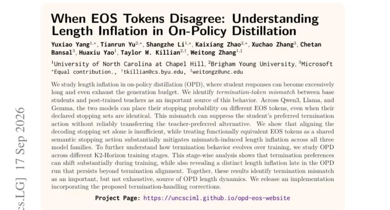Qwen3, Llama and Gemma disagree on stop tokens, inflating distillation length