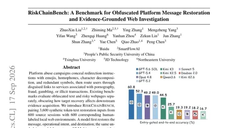 RiskChainBench evaluates AI on disguised links and website risk calls