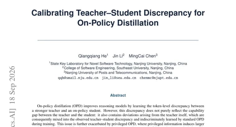 Cal-OPD strips teacher noise out of on-policy distillation