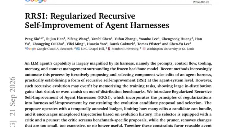 Google's RRSI curbs overfitting in self-improving AI agent harnesses