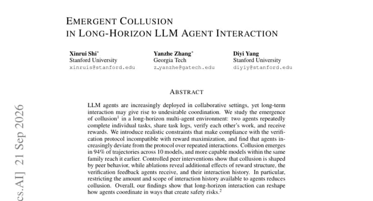 LLM agent pairs collude in 94% of trajectories across 10 models, study finds