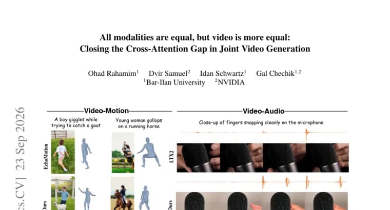 NVIDIA and Bar-Ilan researchers close a cross-attention gap in video generation