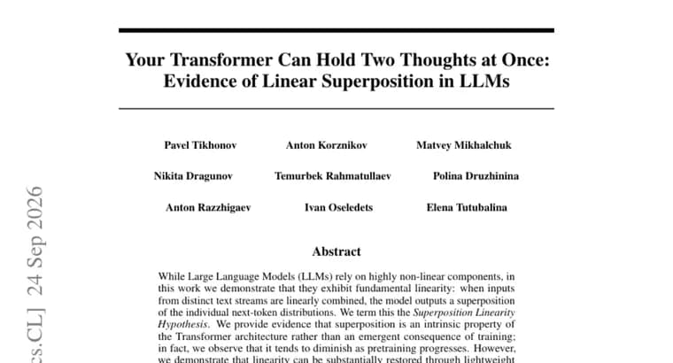 Study finds transformer LLMs can output a superposition of two predictions at once