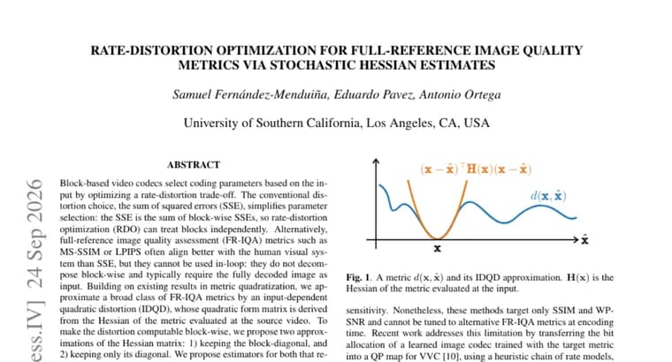 IDQD-RDO lets video codecs optimize directly for perceptual quality metrics like MS-SSIM and LPIPS