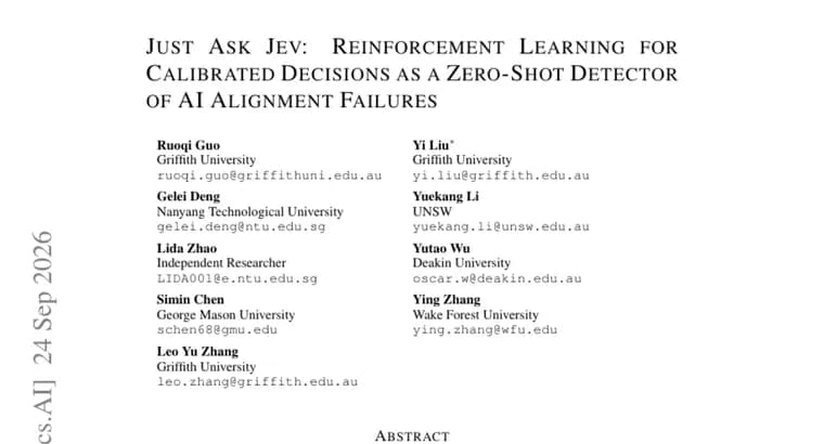 Jev detects AI alignment failures zero-shot, 63x cheaper than LLM judges