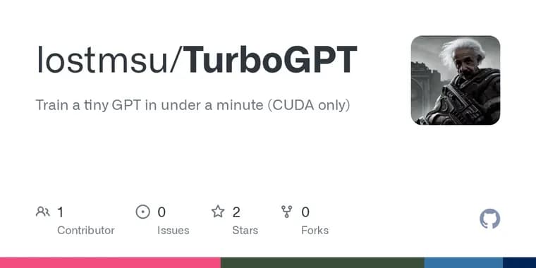TurboGPT, a tiny byte-level GPT trainer in CUDA C++, shown on HN