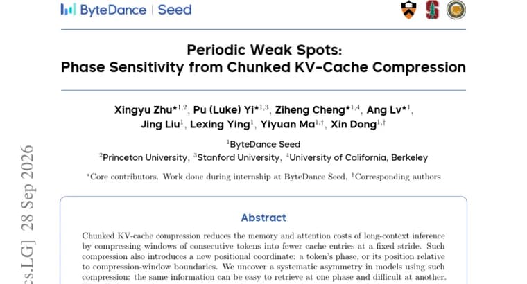 Chunked KV-cache compression creates periodic weak spots, paper finds