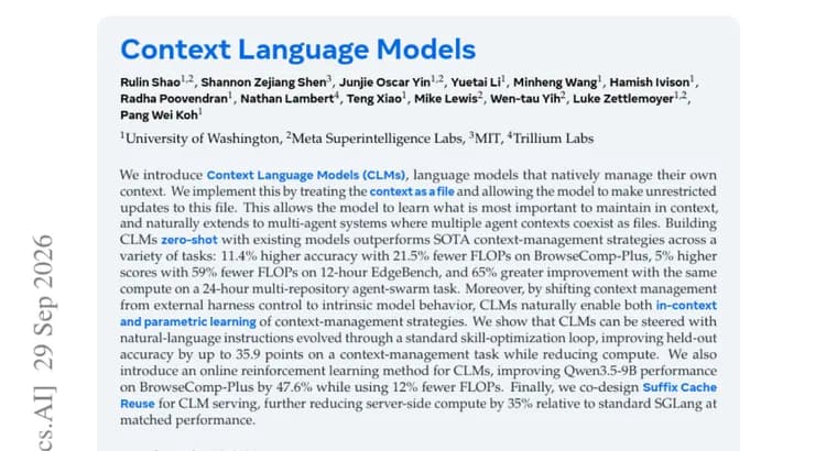 Context Language Models let AI models manage their own context as a file