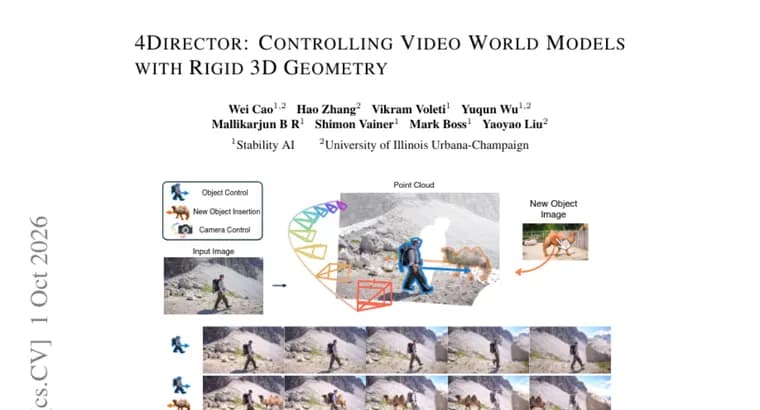 4Director controls video world models with rigid 3D object meshes
