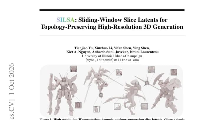 SILSA replaces voxel tokens with slice latents for 3D generation