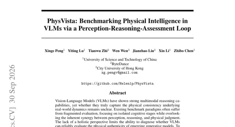 PhysVista benchmark tests whether VLMs understand physics through a perception-reasoning-assessment loop