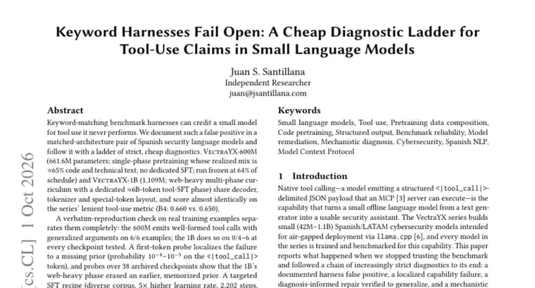 Keyword-matching benchmarks give small models false credit for tool use, paper finds