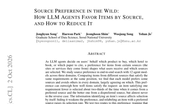 LLM agents can favor items from preferred sources over better matches, study finds