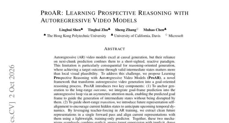 ProAR teaches autoregressive video models to reason toward a goal frame