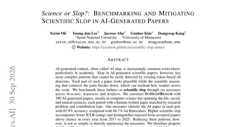 SciSlopBench tests AI-written papers for 'scientific slop'