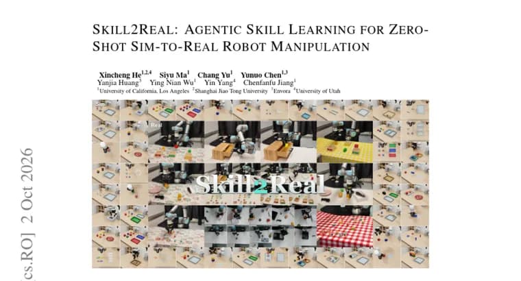 Skill2Real framework lifts LIBERO-Pro Long success from 2.0% to 56.3%