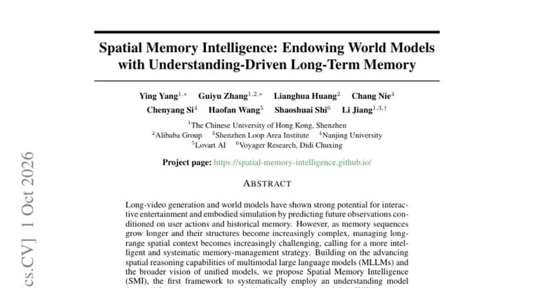 Spatial Memory Intelligence uses an MLLM to manage memory in long-video world models