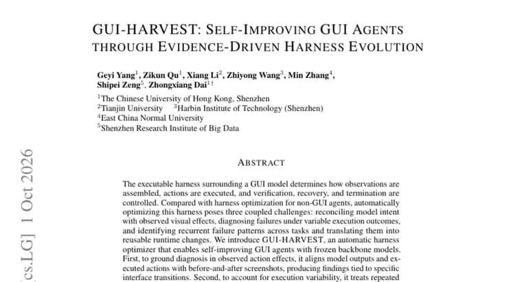 GUI-HARVEST optimizes GUI agent harnesses without retraining the model