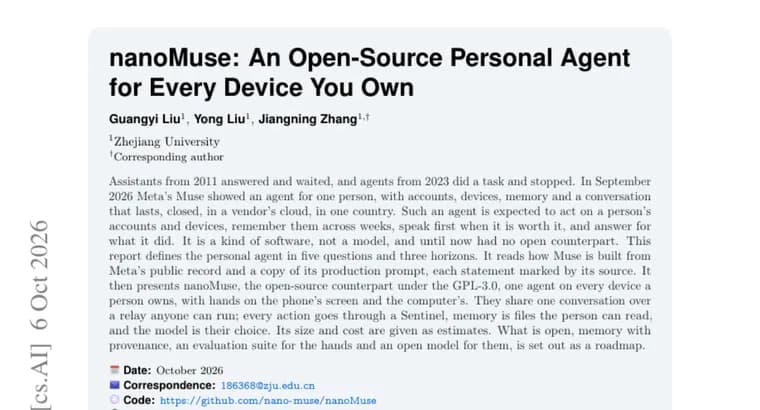 nanoMuse report presents open-source counterpart to Meta's Muse agent