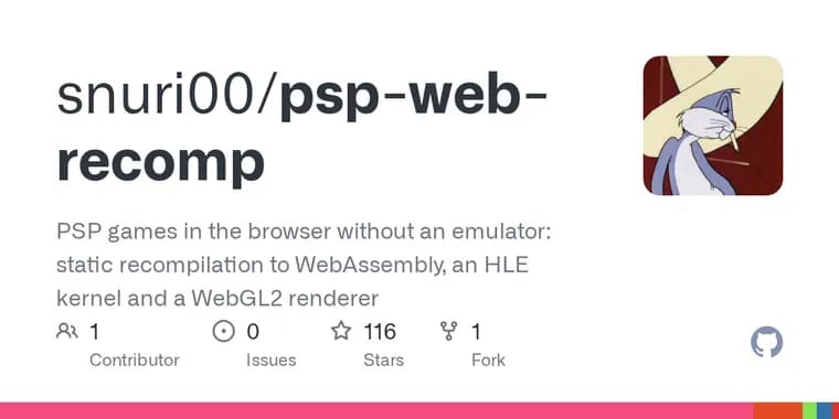 psp-web-recomp runs PSP God of War in the browser via WebAssembly