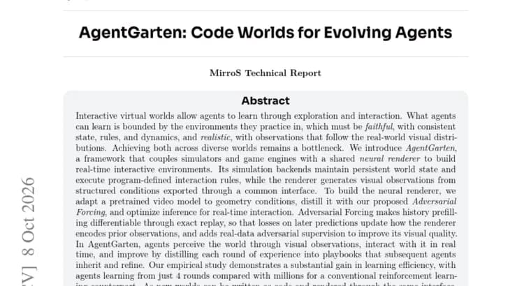 AgentGarten pairs game engines with a neural renderer to train agents