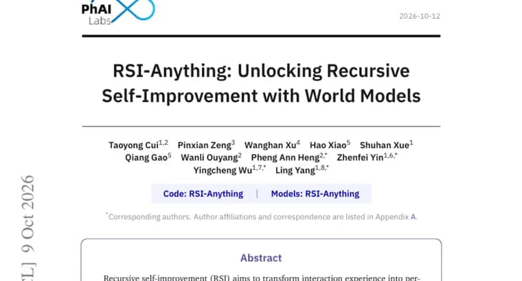 RSI-Anything uses predictive world models to steer recursive self-improvement