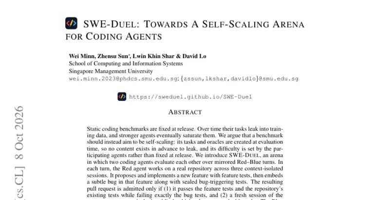 SWE-Duel arena has coding agents plant and fix each other's bugs