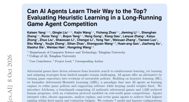 AAArena tests whether AI agents can learn to top human game ladders