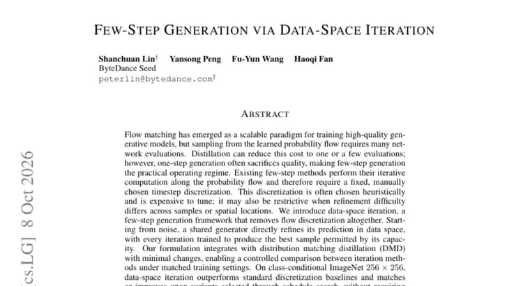Data-space iteration removes timestep discretization from few-step generation
