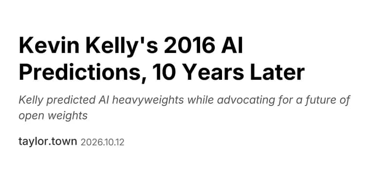 Kevin Kelly's The Inevitable: five AI predictions, ten years on