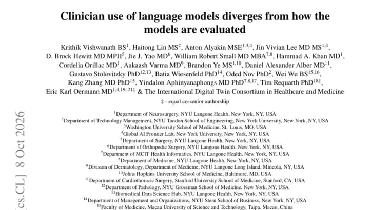 Study of 127,833 clinician queries finds LLM benchmarks miss real use