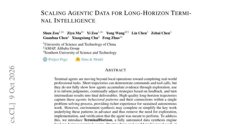TerminalHorizon engine synthesizes long-horizon terminal tasks, tunes Qwen3.5-27B