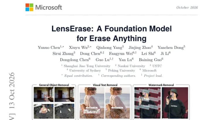 LensErase: mask-based erase model trained on 101M examples