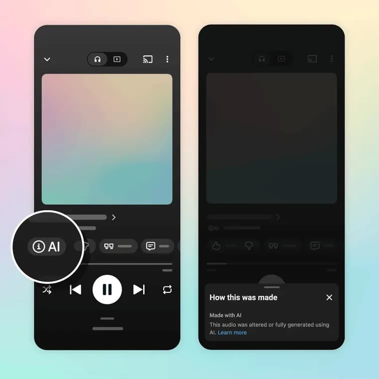 YouTube Music launches labels for AI-generated songs, with creator declarations
