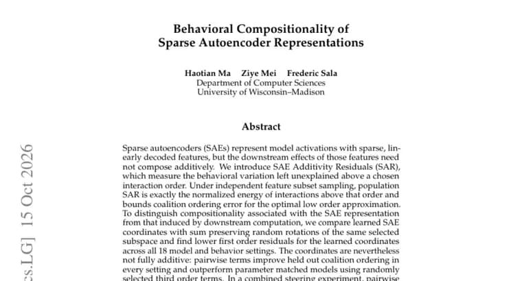 Sparse autoencoder features are only partly additive, paper finds