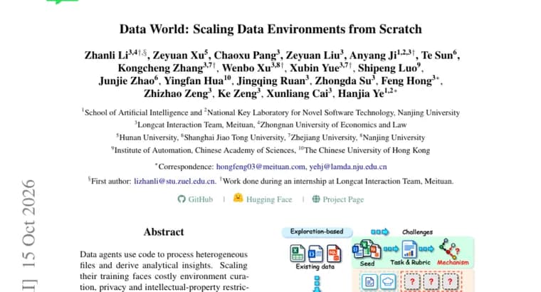 Data World synthesizes training environments for data agents