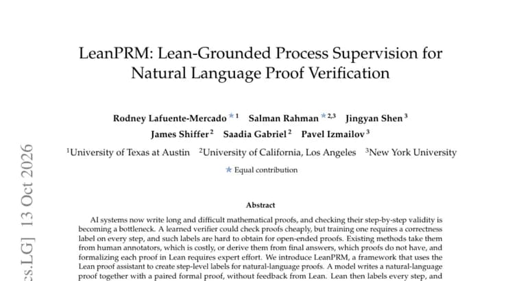 LeanPRM uses Lean to auto-label proof steps for training verifiers