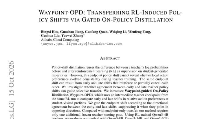 Waypoint-OPD gates distillation by early and late RL policy shifts