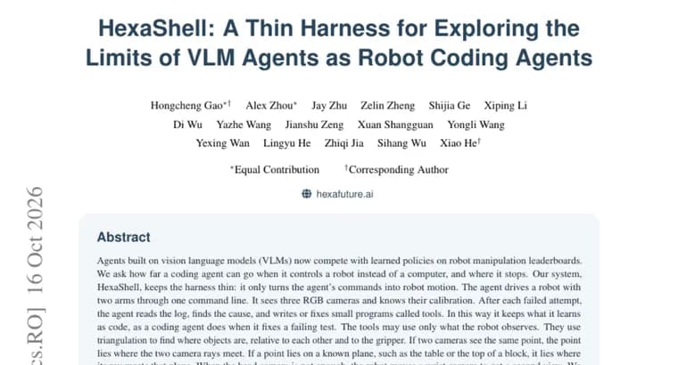 HexaShell harness lets a coding agent reach 39.7% on RoboDojo