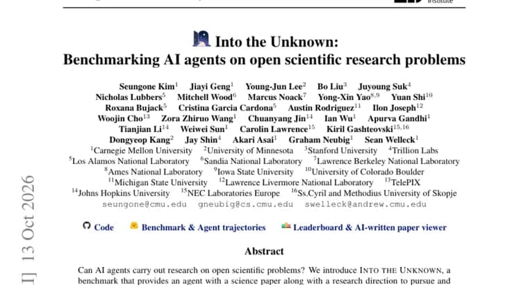Into the Unknown benchmark: no AI agent meets scientists' bar