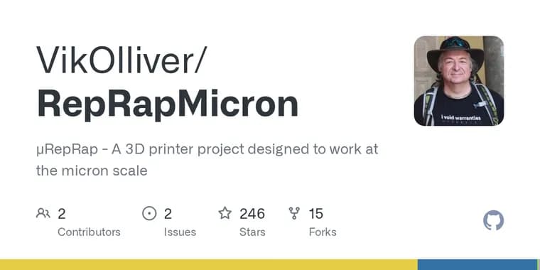 μRepRap (RepRapMicron) project reports 1μm positioning and 4μm resin droplets