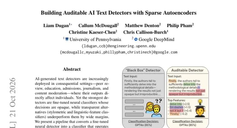 Paper uses sparse autoencoders to make AI-text detectors auditable