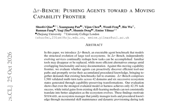 Δτ-Bench tests AI agents as their tools change; best result is 42.3%