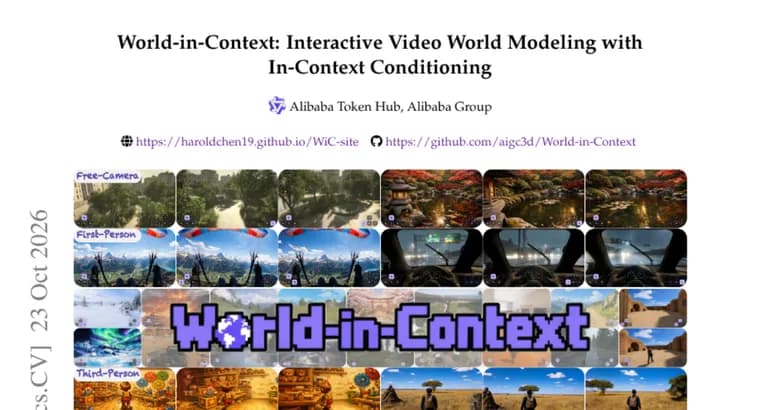 World-in-Context turns view, action and camera controls into tokens for video world models