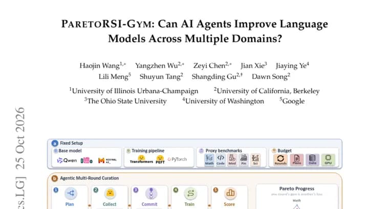 ParetoRSI-Gym benchmark tests AI agents improving LLMs across five domains