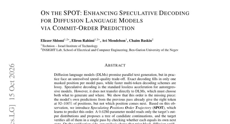 SPOT drafter speeds up diffusion language model decoding by up to 3.4x