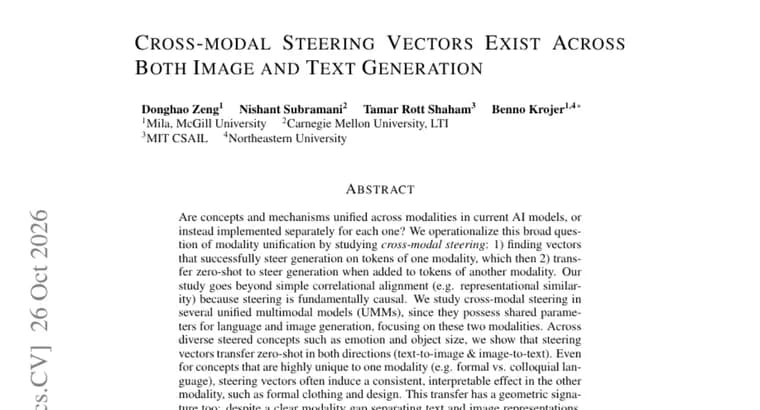 Steering vectors transfer between text and image generation in unified multimodal models