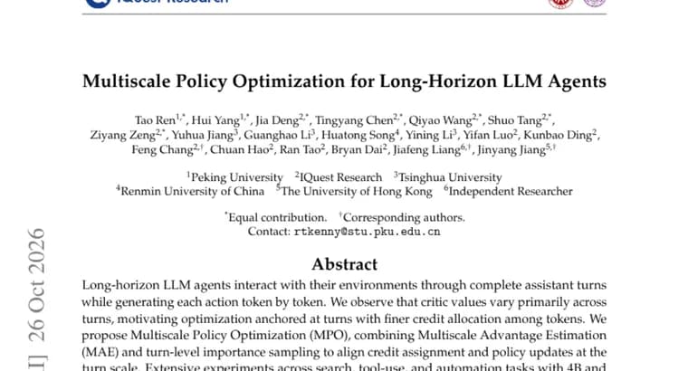 Multiscale Policy Optimization trains long-horizon LLM agents with turn-level credit